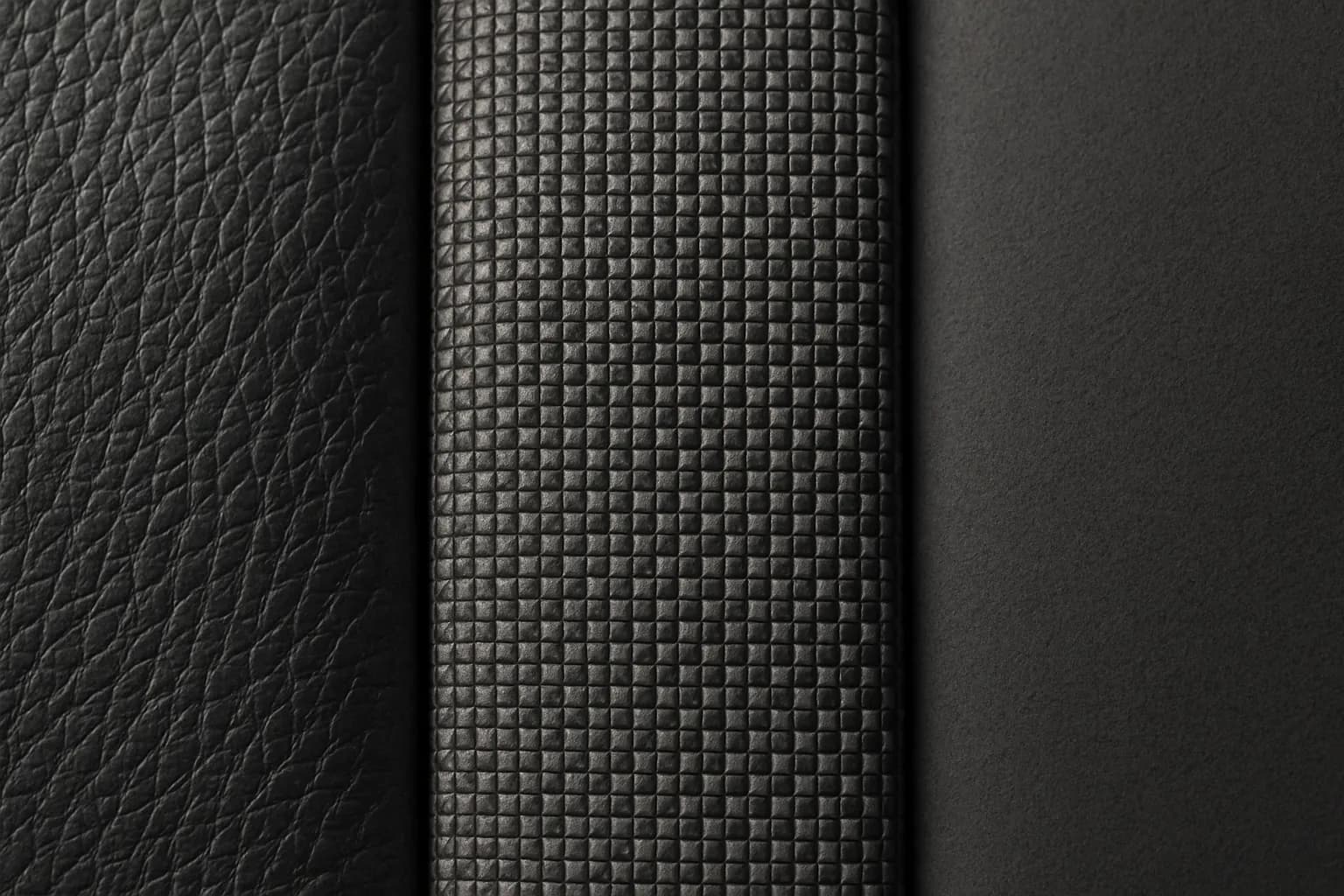 Vergleich der Sitzmaterialien Leder, Stoff und Alcantara